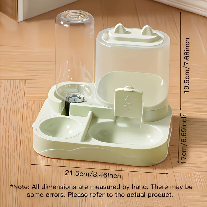 2-in-1 Large Pet Feeder & Water Dispenser, Dry Wet Separation, Durable Plastic, Transparent, No Battery, For Cats Dogs FREE SHIPING